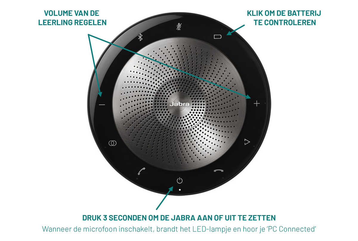 de Bednet-microfoon bedienen - hoe werkt de Jabra?